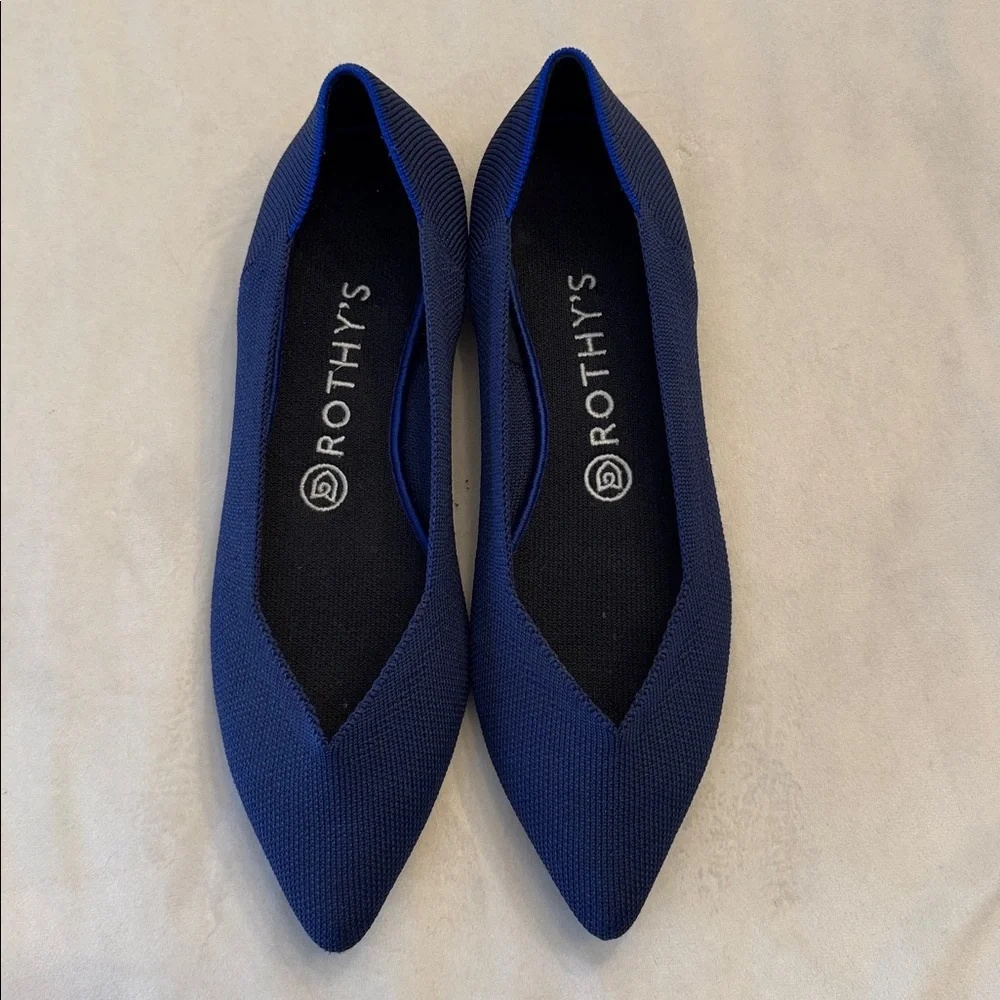 EUC! Rothy's The Point Navy Blue Flats, sz 8.5 - Picture 2 of 6